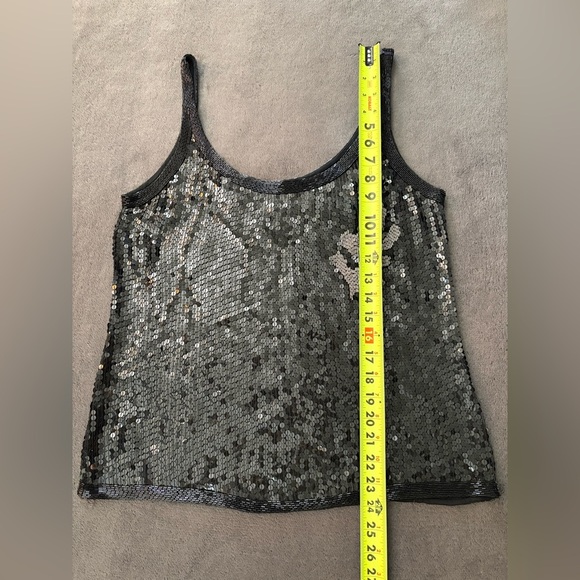 Vintage Riazee Naeem Khan Size M Black Silk Hand Embroidered Beaded Tank Top - Picture 2 of 5